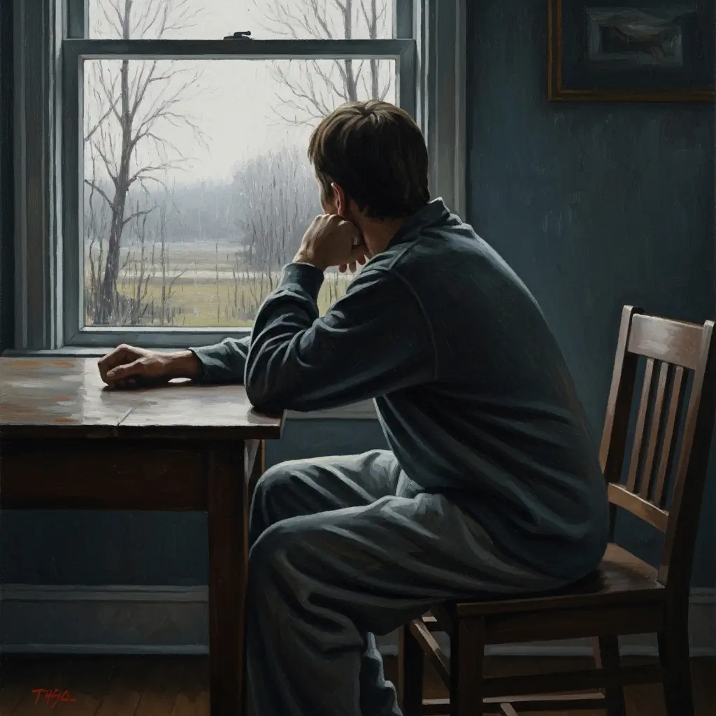 Person alone processing grief