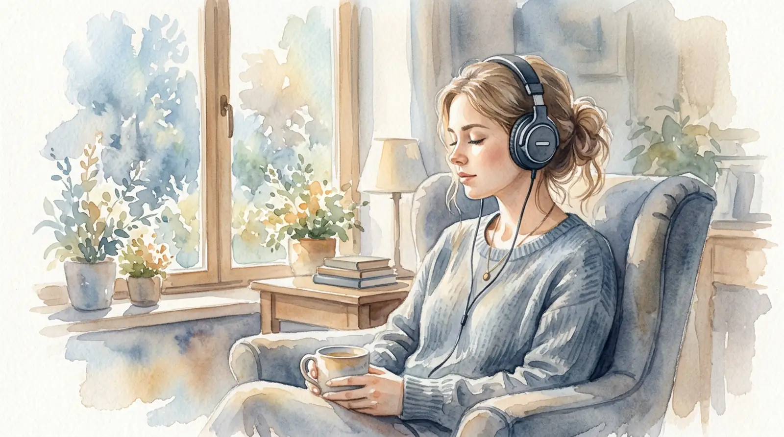 Two friends sitting together in a quiet room, offering comfort and presence