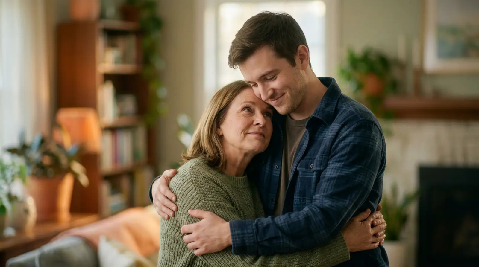 A parent and son sharing a warm, quiet moment — the perfect setting for a sentimental gift for son