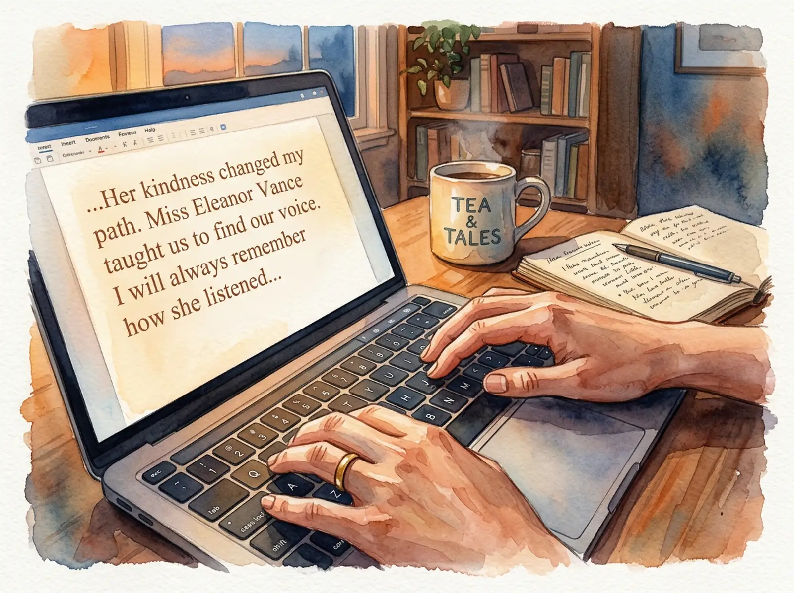 Creating a personalized teacher gift by sharing a story online