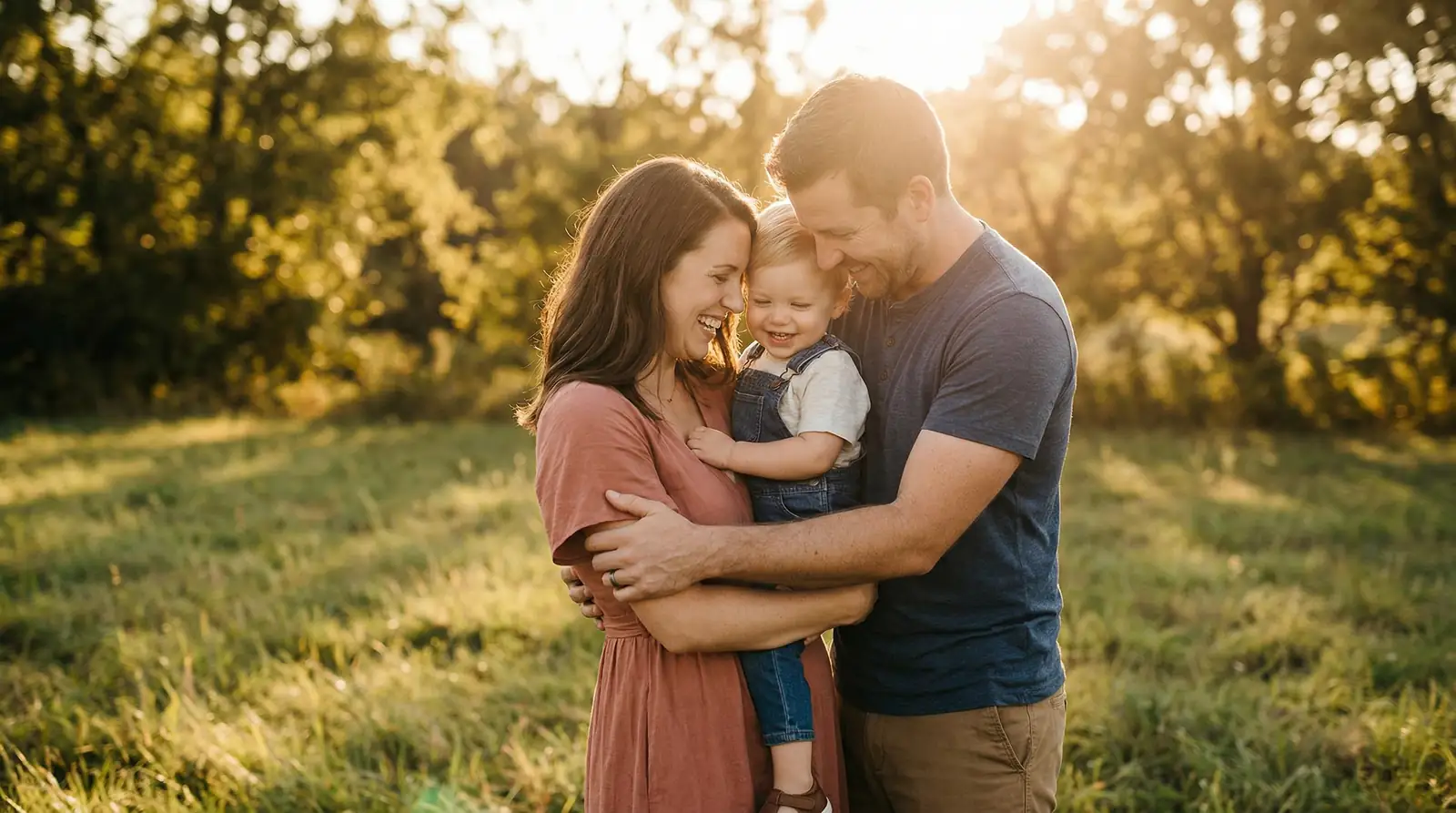 A family celebrating their adoption finalization gift moment together — joyful and tearful at once
