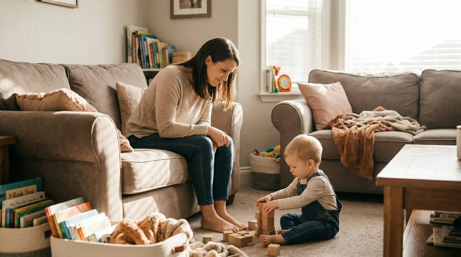 Child and parents listening to a personalized song together on adoption finalization day